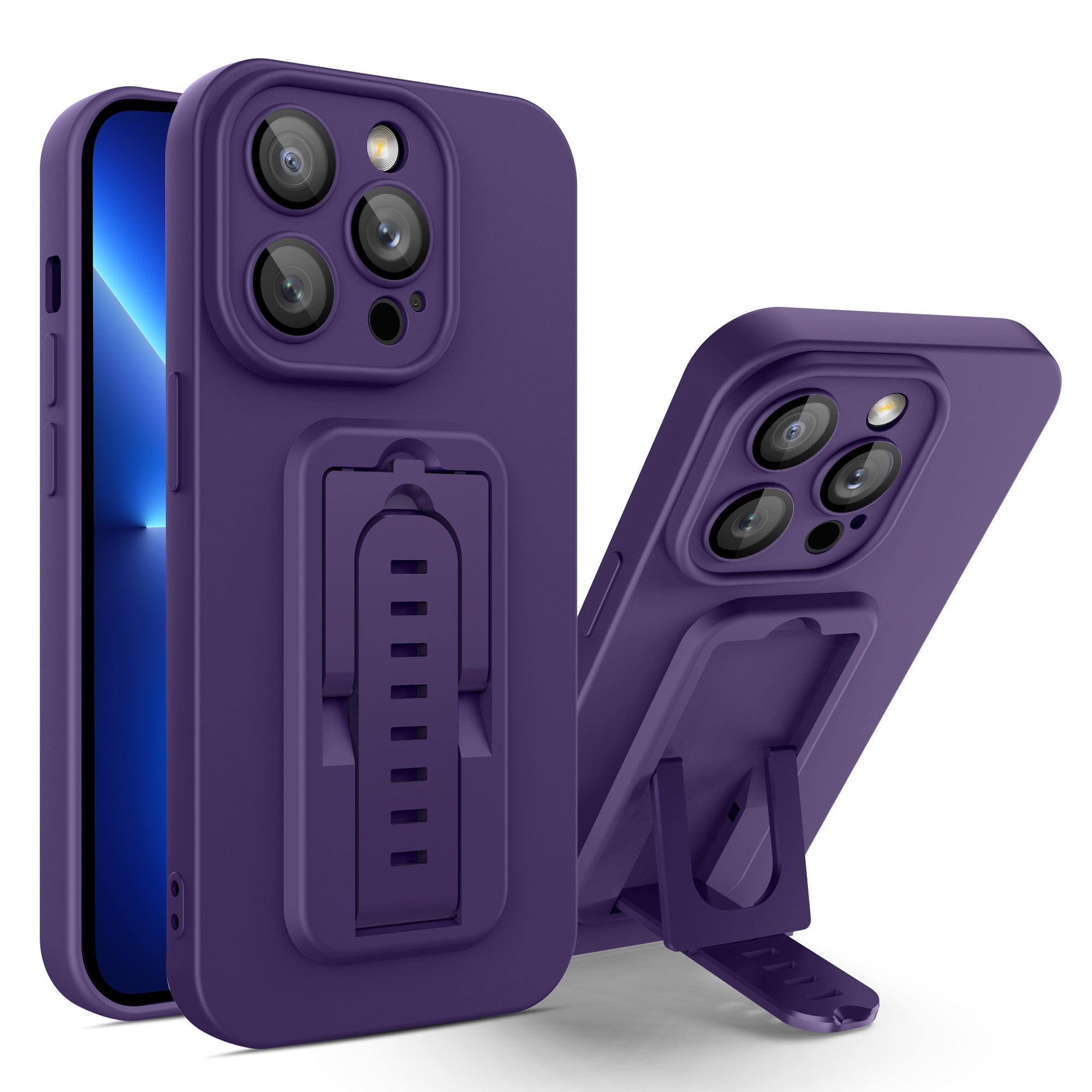 Phone Case for iPhone 13 Pro 6.1 inch Adjustable Kickstand Protective Cover with Camera Lens Film Phone Case for iPhone 13 Pro 6.1 inch Adjustable Kickstand Protective Cover with Camera Lens Film